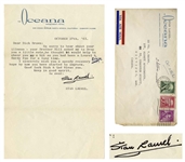 Stan Laurel Letter Signed With His Full Name -- Laurel Composes a Letter to His Friends Brother, Diagnosed With Cancer